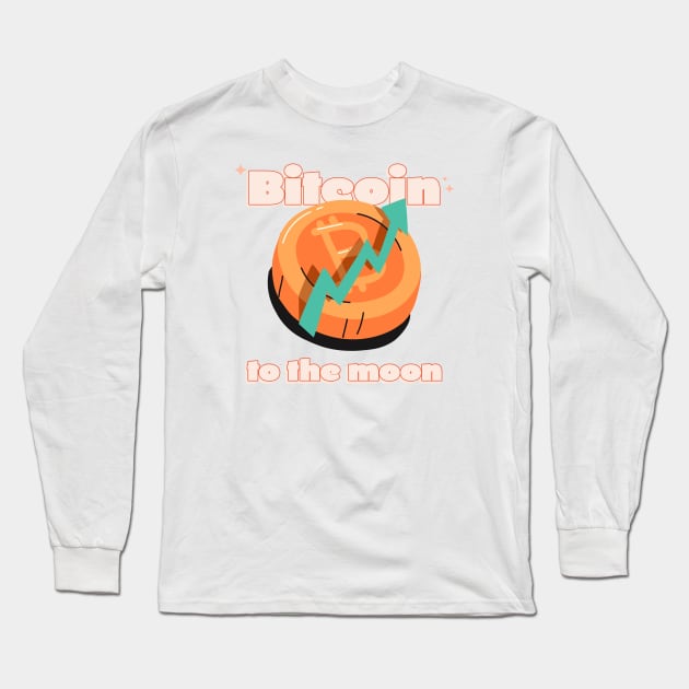 bitcoin to the moon Long Sleeve T-Shirt by AA